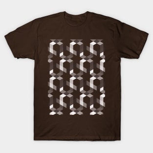 Gradation Pattern Brown T-Shirt